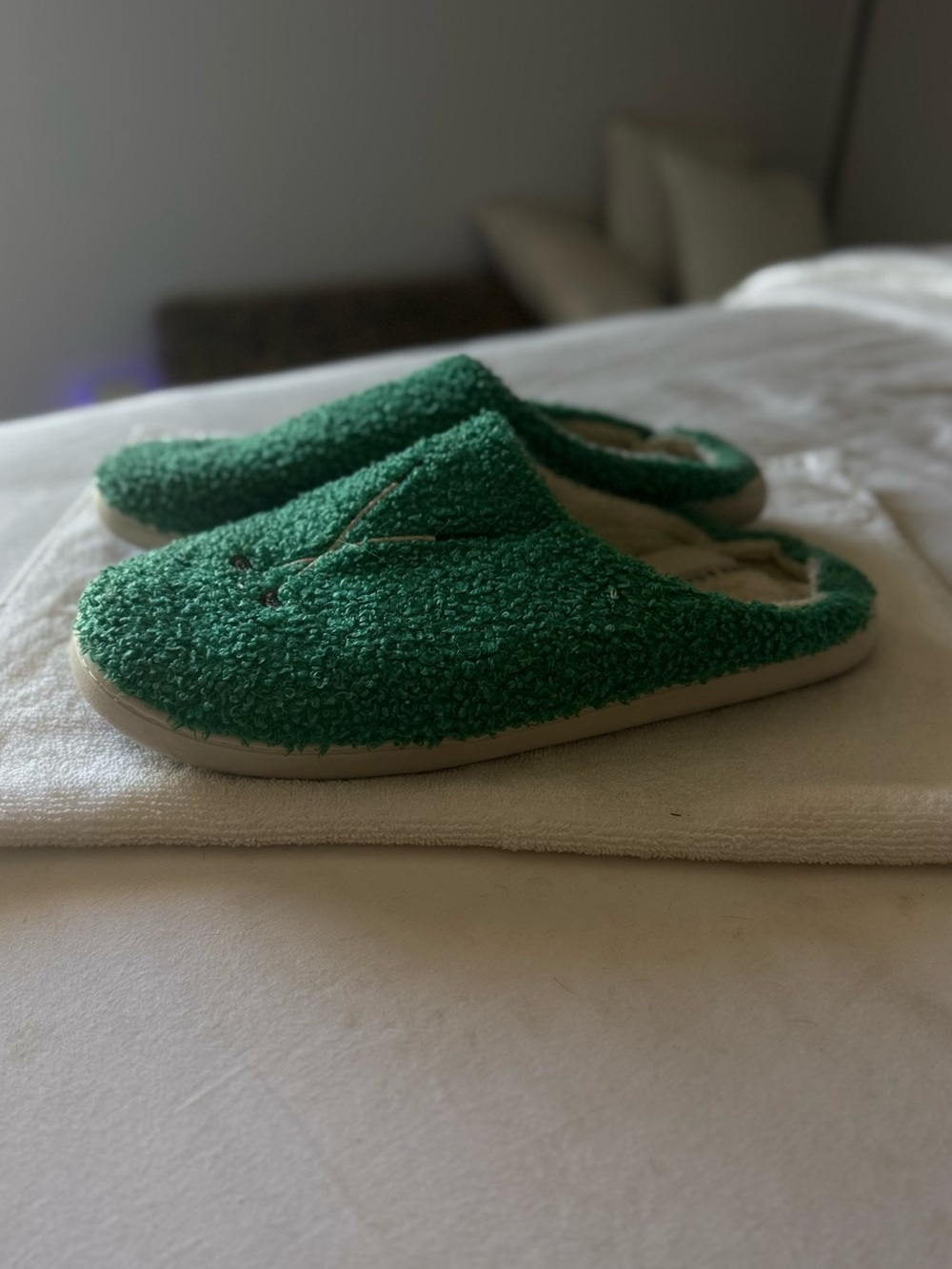 Marshalls Green Fuzzy Slip-On Loafers